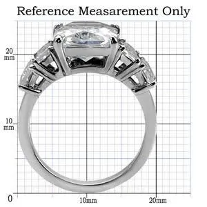 CJ7692OS Wholesale - Stainless Steel Princess CZ Engagement Ring