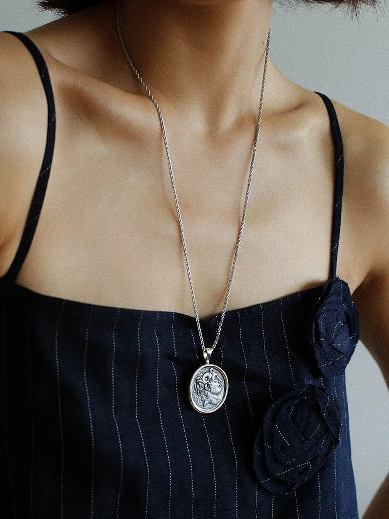 Classic Alexander Silver Coin Plus Necklace