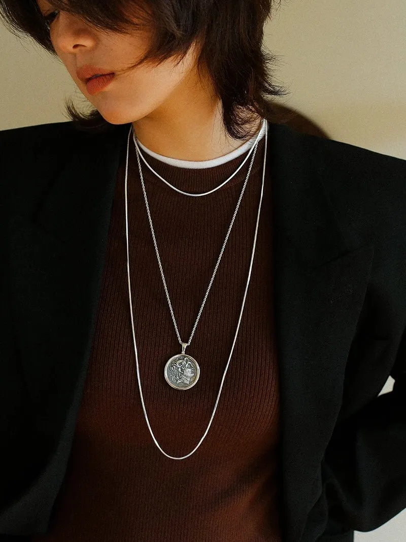 Classic Alexander Silver Coin Plus Necklace