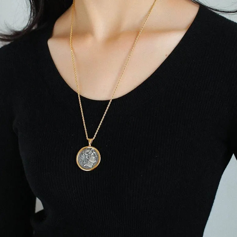 Classic Alexander Silver Coin Plus Necklace