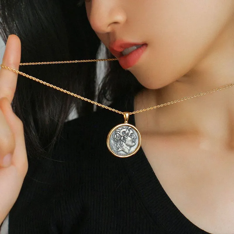 Classic Alexander Silver Coin Plus Necklace