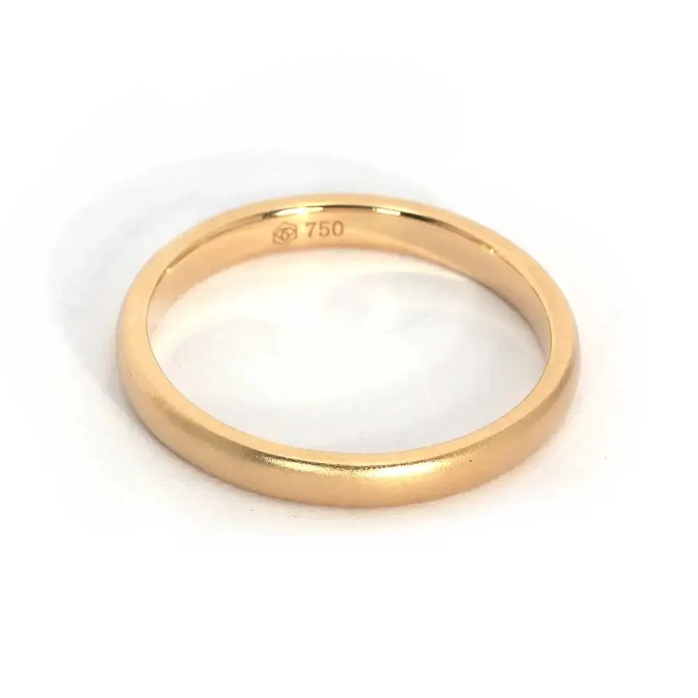 Classic Matte Finished Matching Wedding Rings in 18K Gold