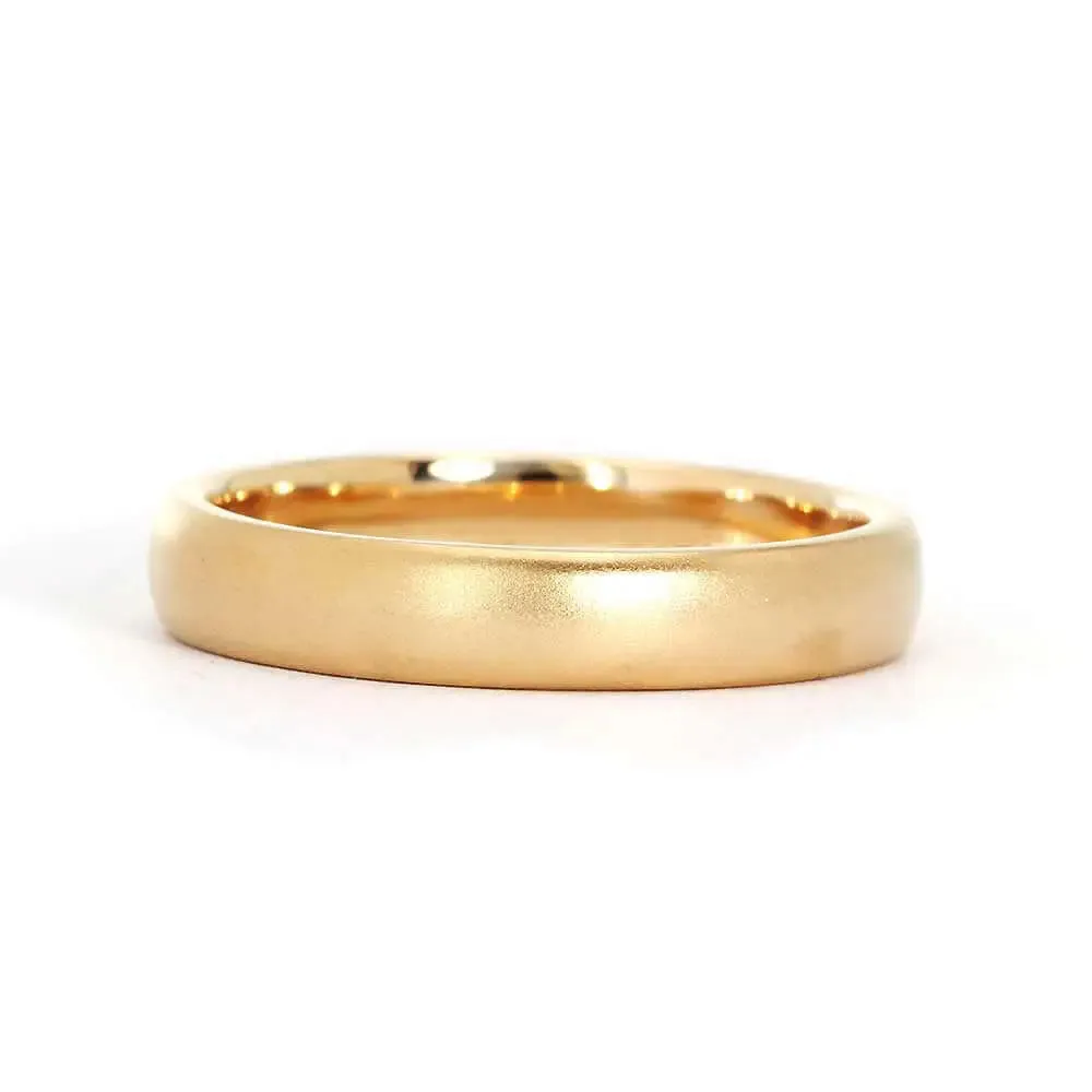 Classic Matte Finished Matching Wedding Rings in 18K Gold