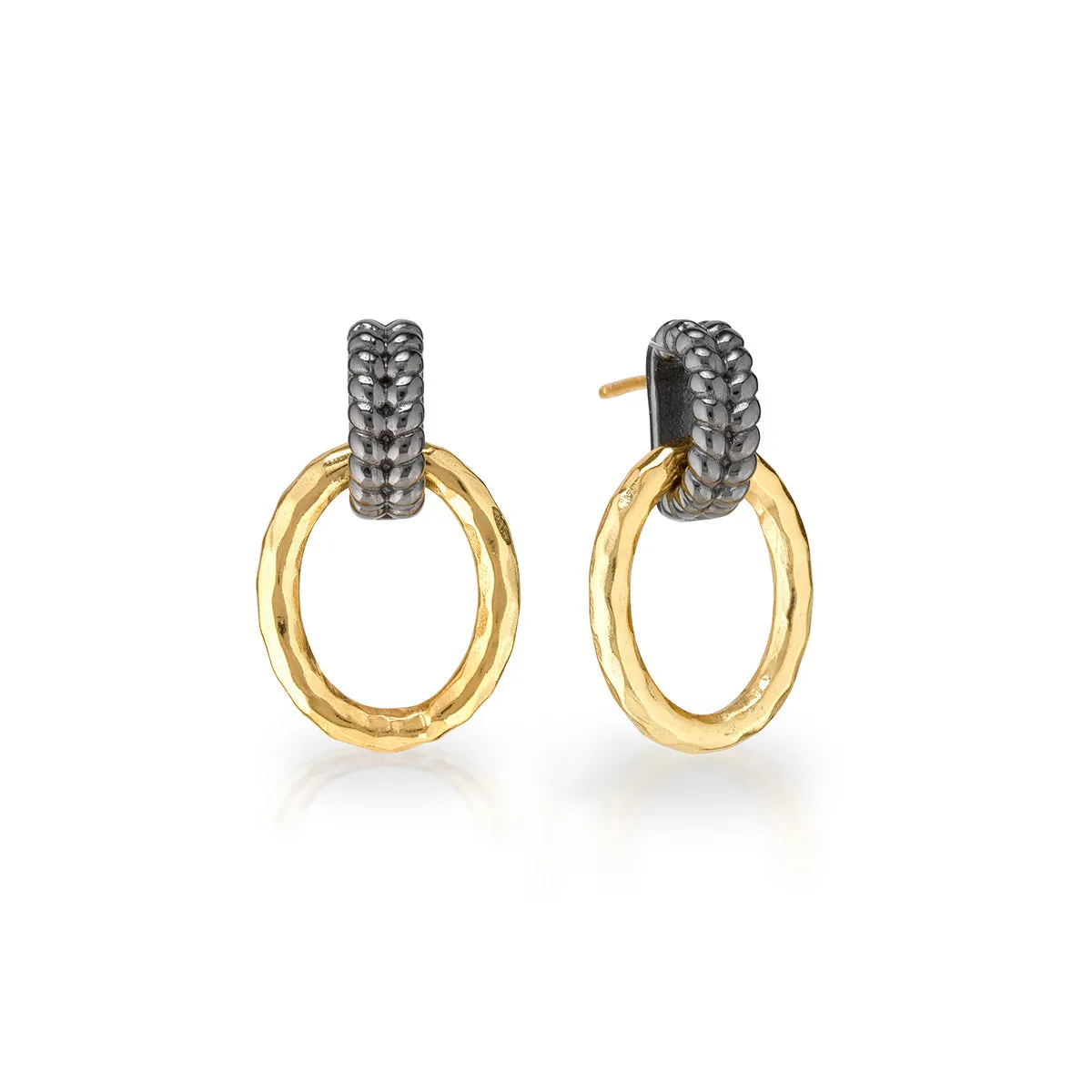 Cleopatra Regal Link Earrings - Gold/Midnight