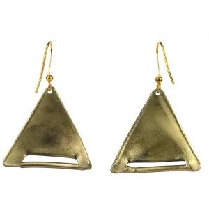 Copper and Brass Triangle Earrings Brass Images