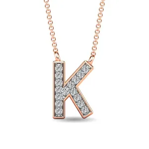 Diamond 1/20 Ct.Tw. Letter K Pendant in 10K Rose Gold