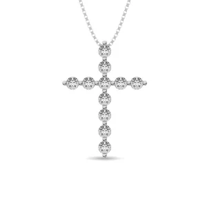 Diamond 1/4 Ct.Tw. Cross Pendant in 14K White Gold