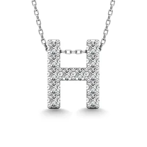 Diamond 1/8 Ct.Tw. Letter H Pendant in 14K White Gold"