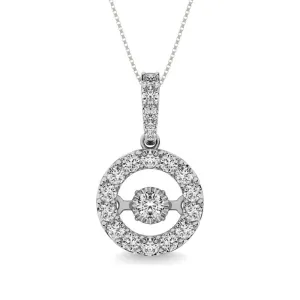 Diamond 2 Ct.Tw. Round Shape Shimmering Pendant in 14K White Gold