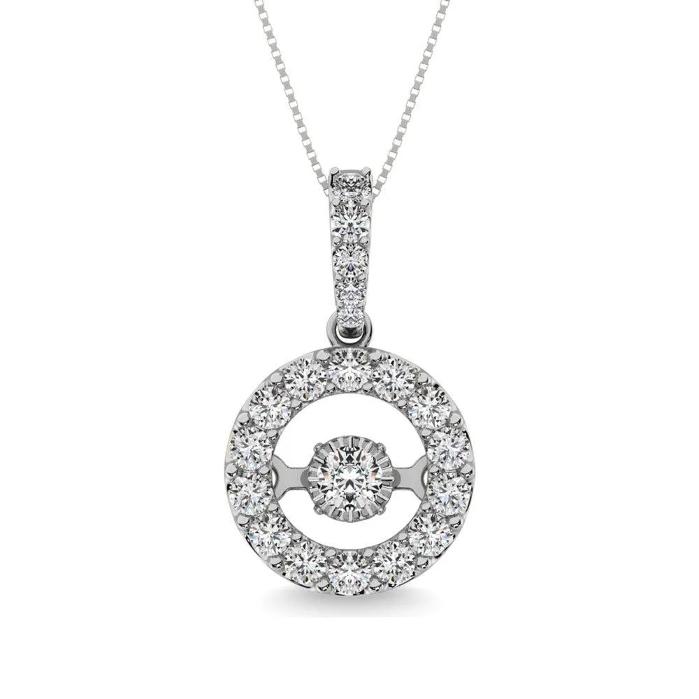 Diamond 2 Ct.Tw. Round Shape Shimmering Pendant in 14K White Gold