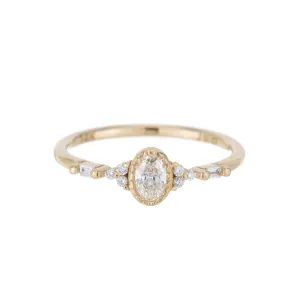 Diamond Oval Poeme Ring