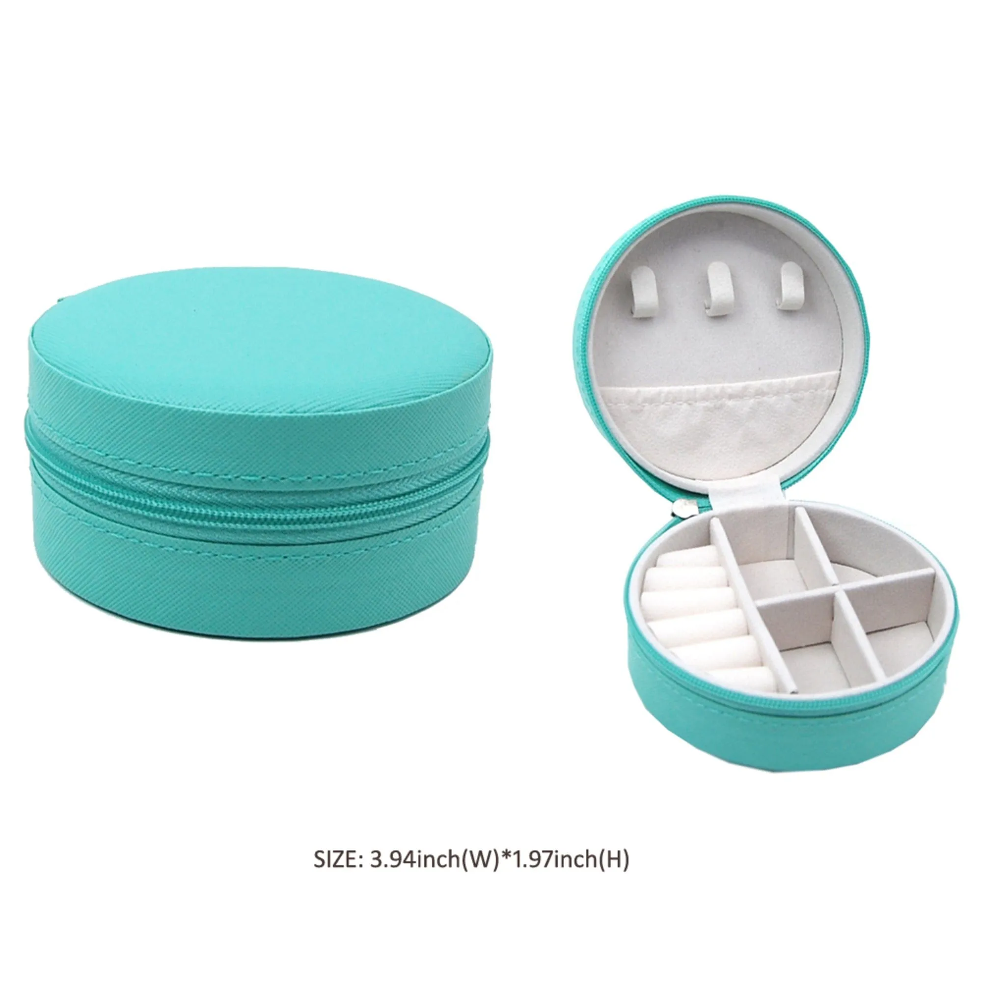 EG10267 Round Zip Around Jewelry Box