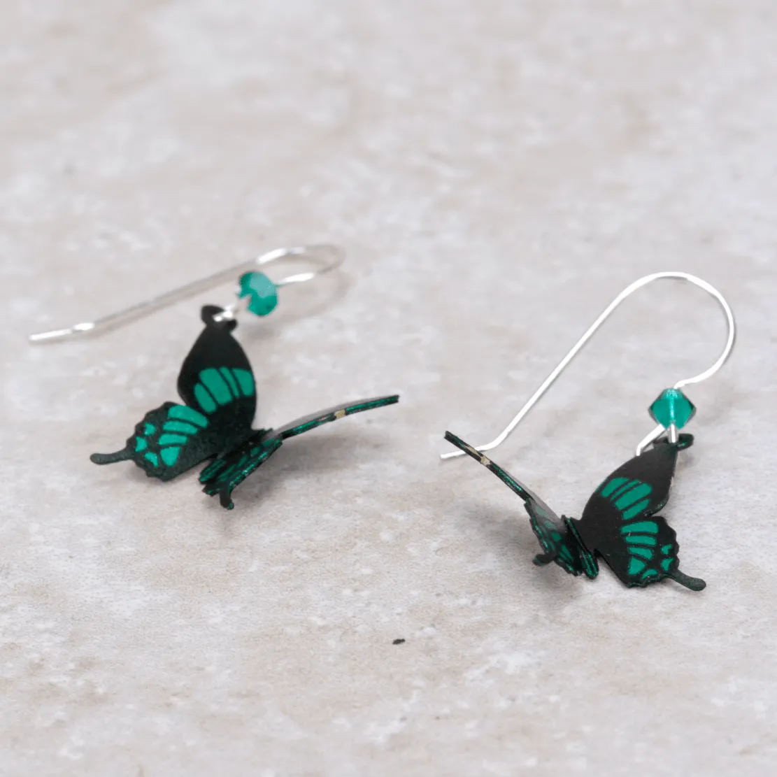 Emerald Butterfly Earrings