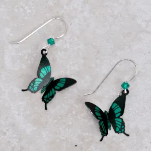 Emerald Butterfly Earrings