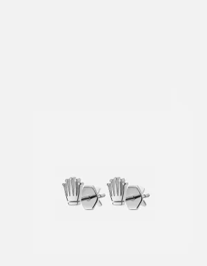 Empire Stud Earrings, Sterling Silver