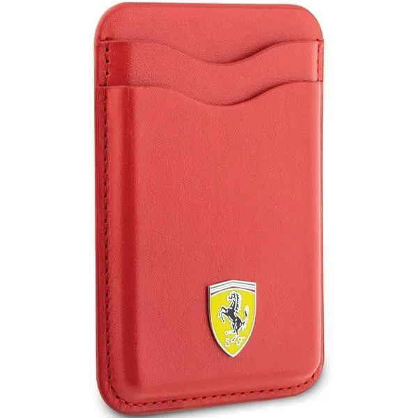 Ferrari Magnetic Card Slot Holder with MagSafe Wallet Leather Red - FEWCMRSIR