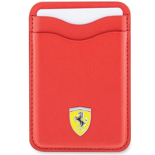 Ferrari Magnetic Card Slot Holder with MagSafe Wallet Leather Red - FEWCMRSIR