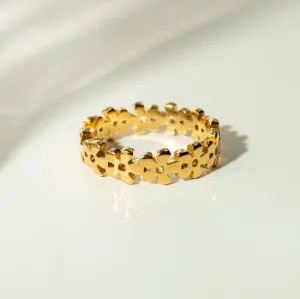 Flower Blossom Eternity Band Ring