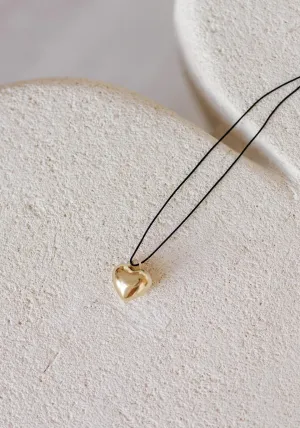 GOLD HEART ROPE NECKLACE