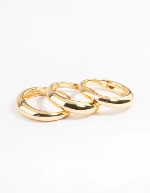 Gold Plated Medium Dome Ring Pack