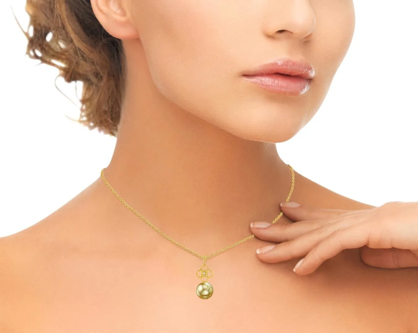 Golden South Sea Pearl & Diamond Gentry Pendant