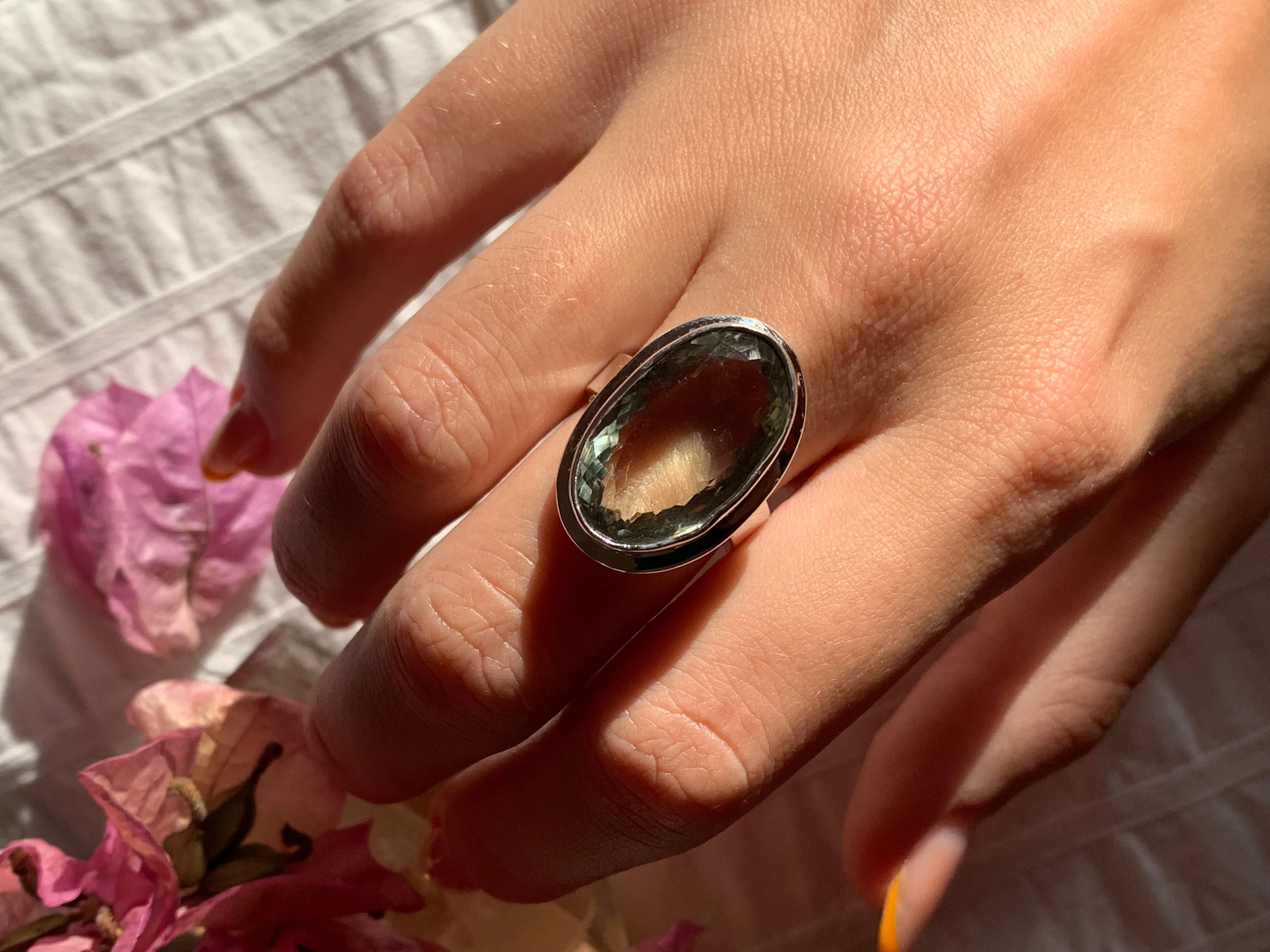 Green Amethyst Ansley Ring - Large Oval