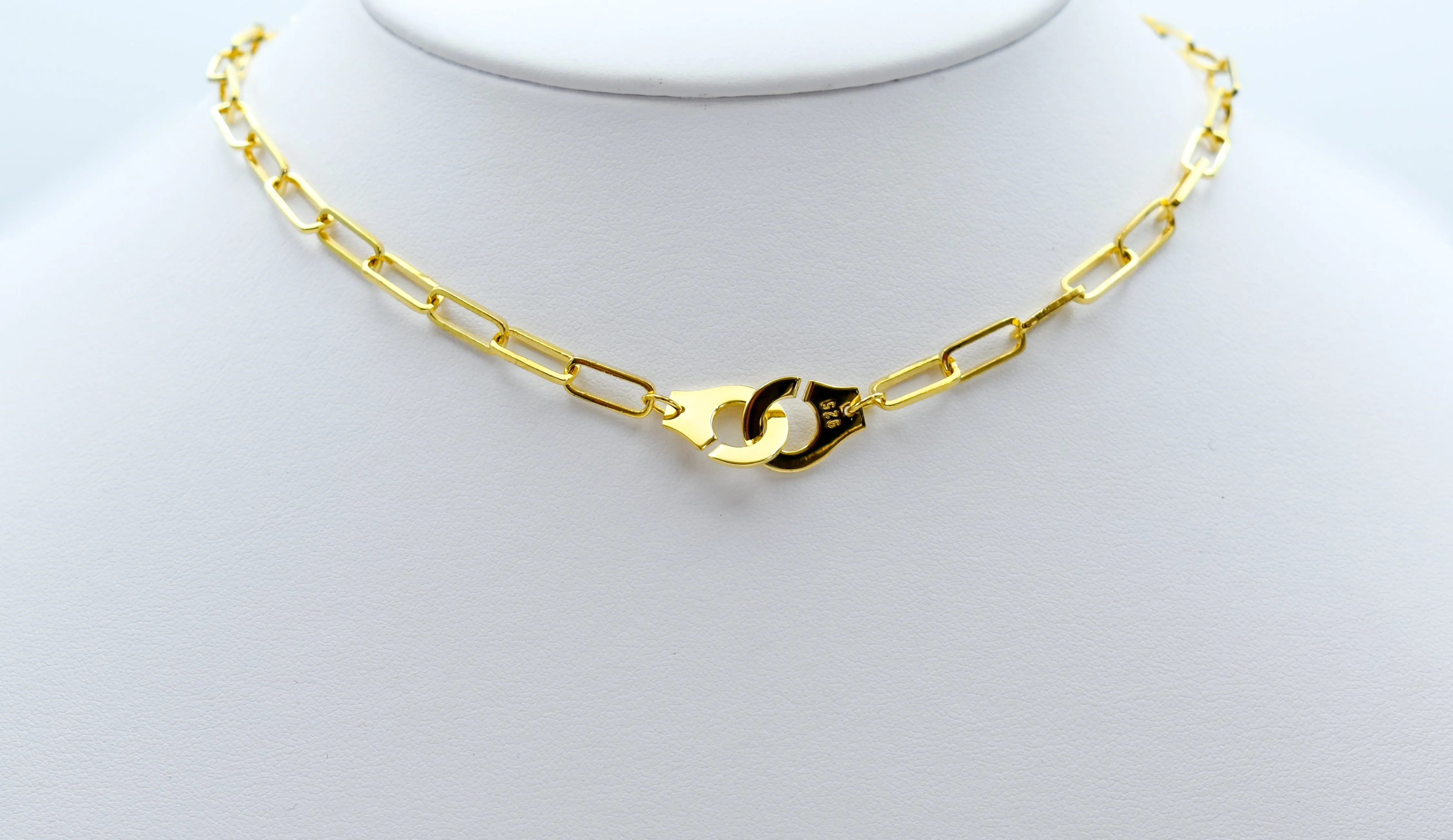 Handcuffs on Paperclip Necklace