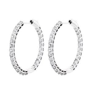 Harmonious Huggie Diamond Hoop Earrings 2ct