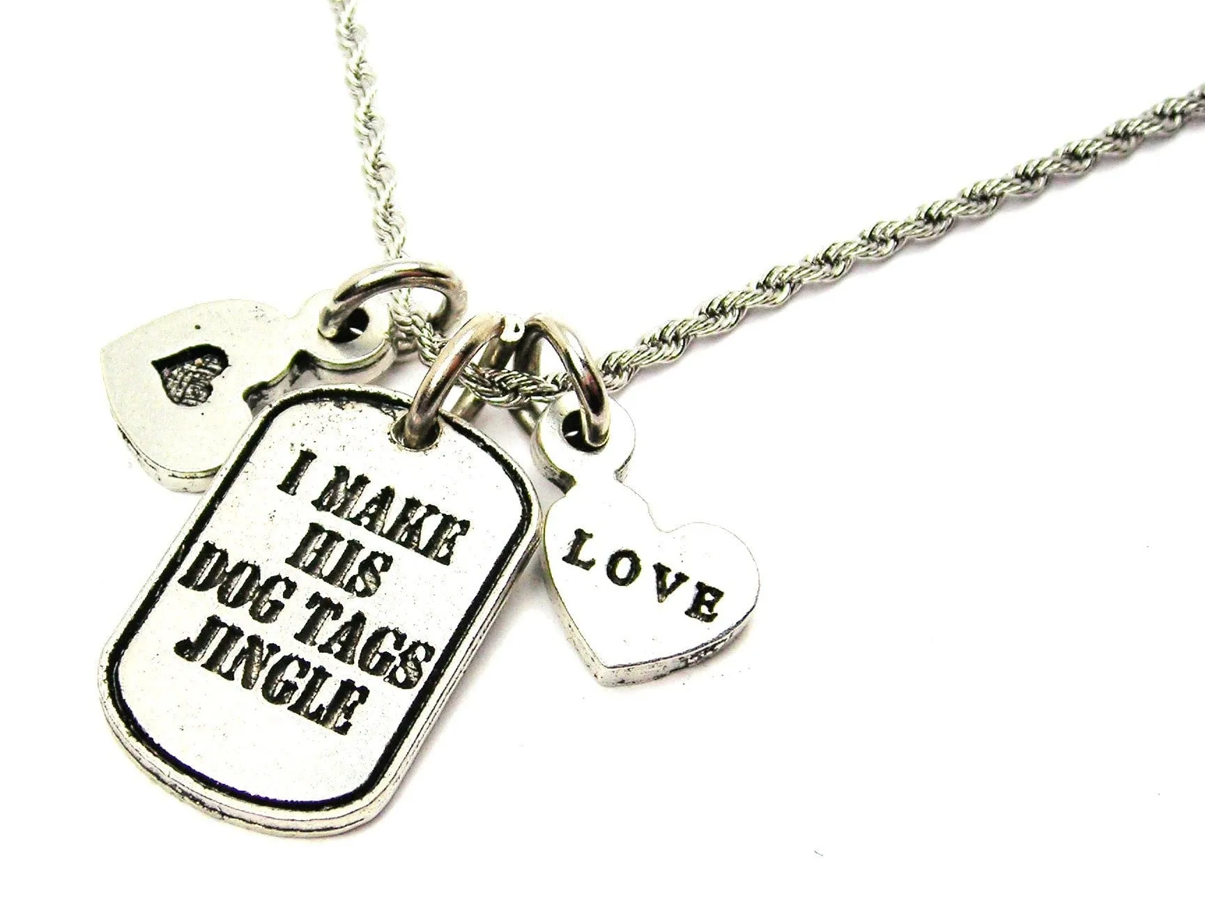 I Make His Dog Tags Jingle Stainless Steel Rope Chain Necklace