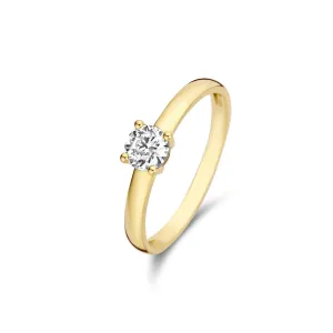 Le Marais Soleil 14 karat gold ring with zirconia stone