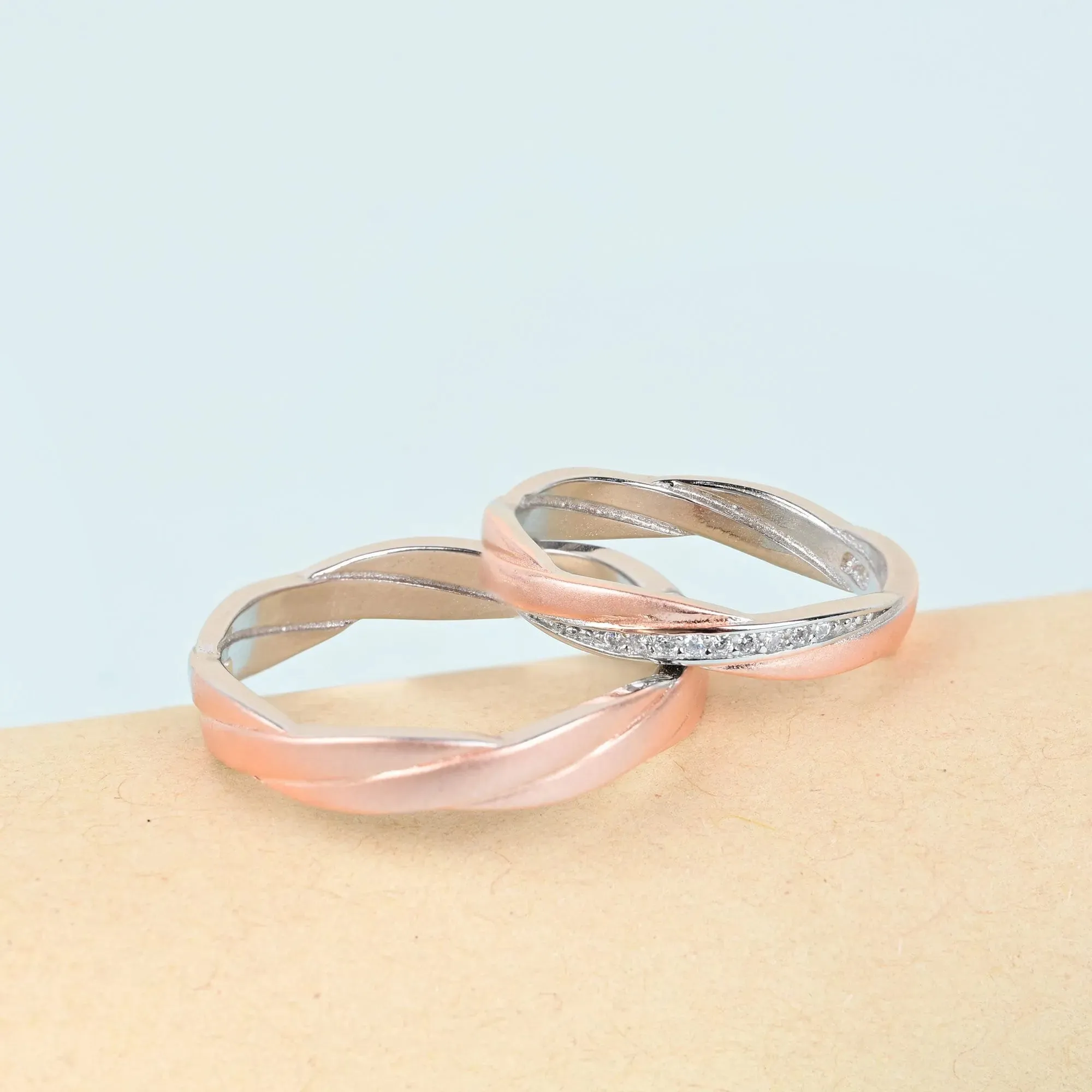 Lovebound Rose Gold Couple Rings