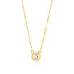 Luminesce Lab Grown Solitaire Diamond 15-19Pt Pendant in 9ct Yellow Gold with Chain