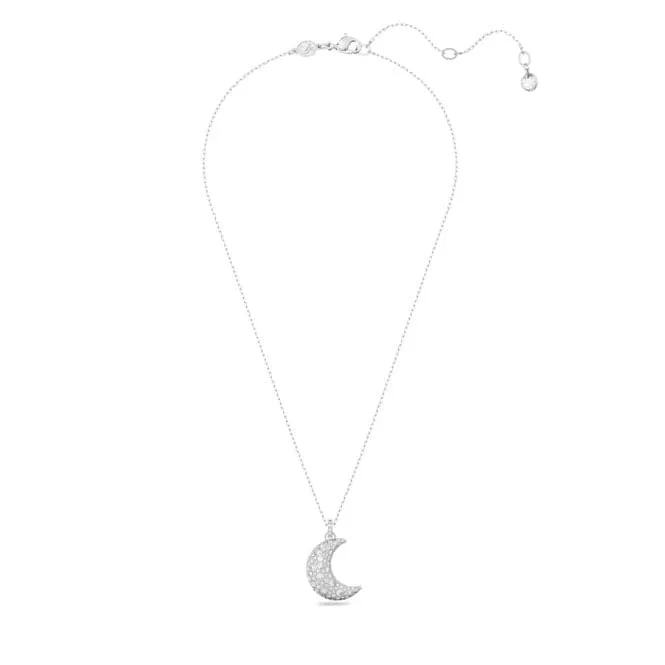 Luna White Rhodium Plated Moon Pendant 5666181