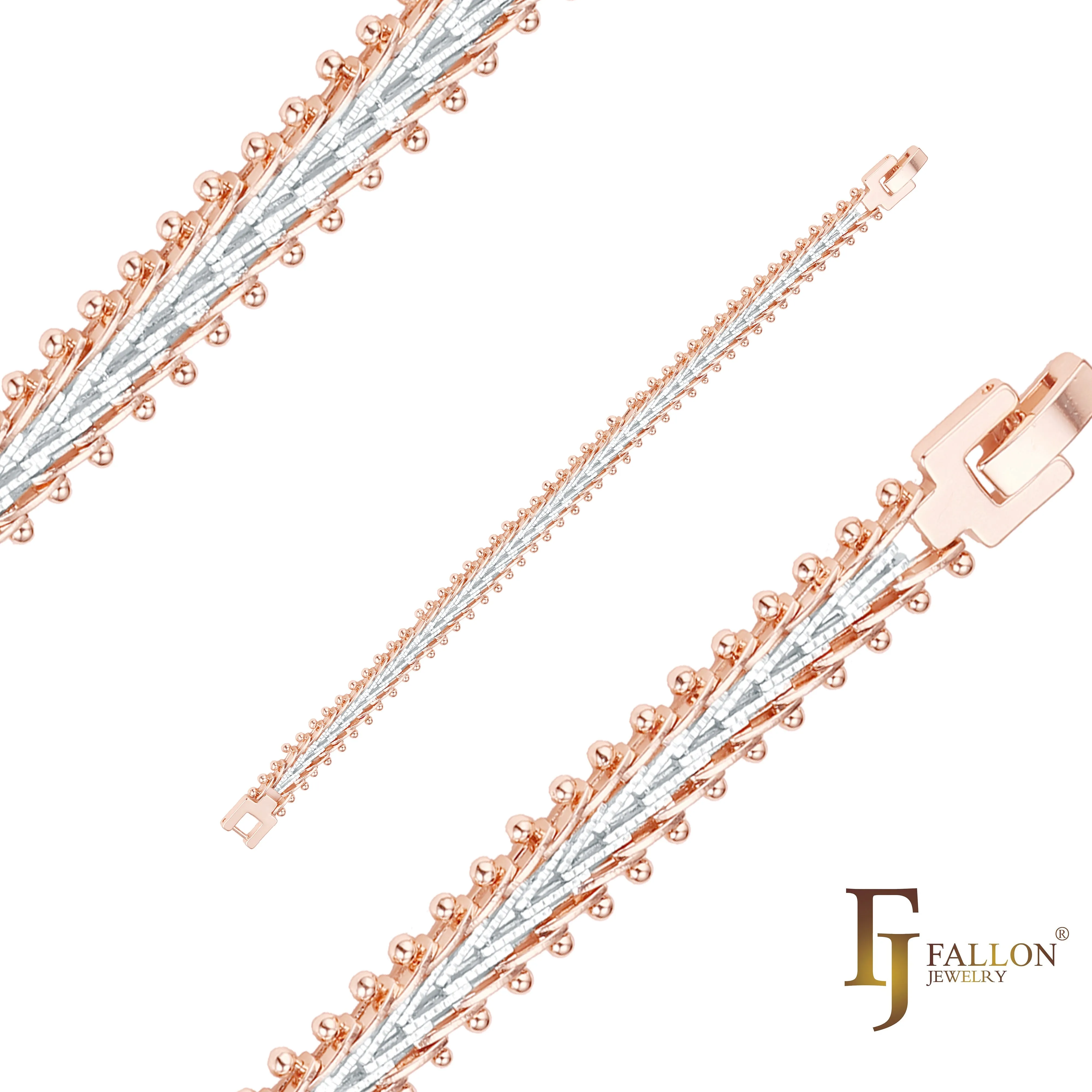 Luxurious complex link bracelets plated in 14K Gold Color