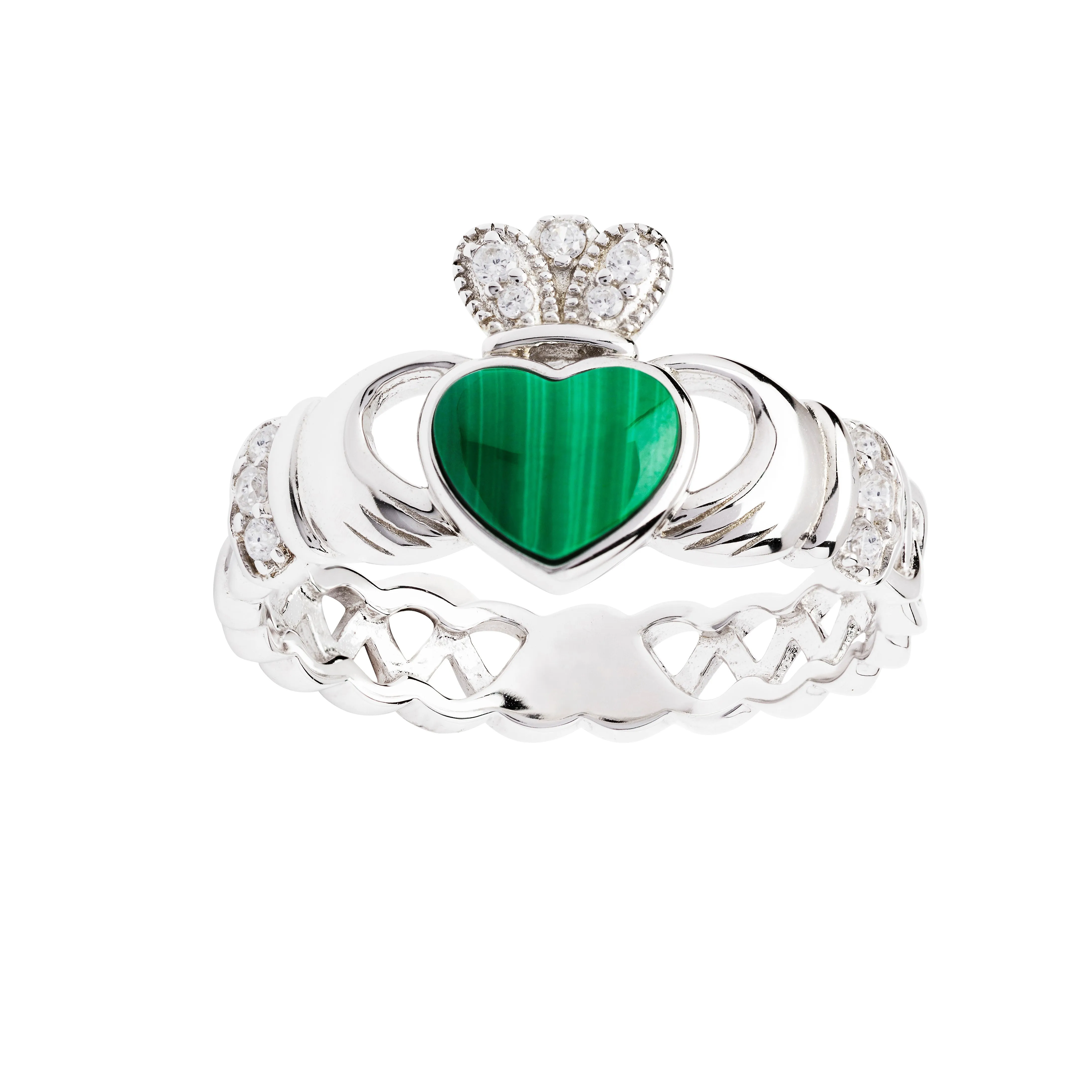 Malachite Claddagh Ring