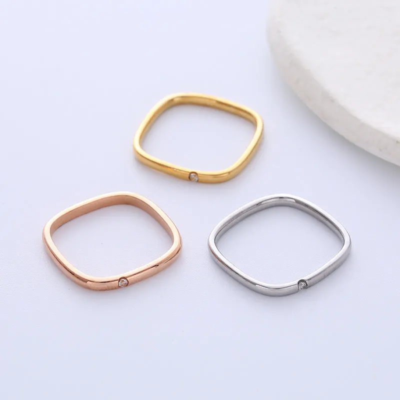 Men Minimalist Metal Crown Titanium Steel Polishing Rings