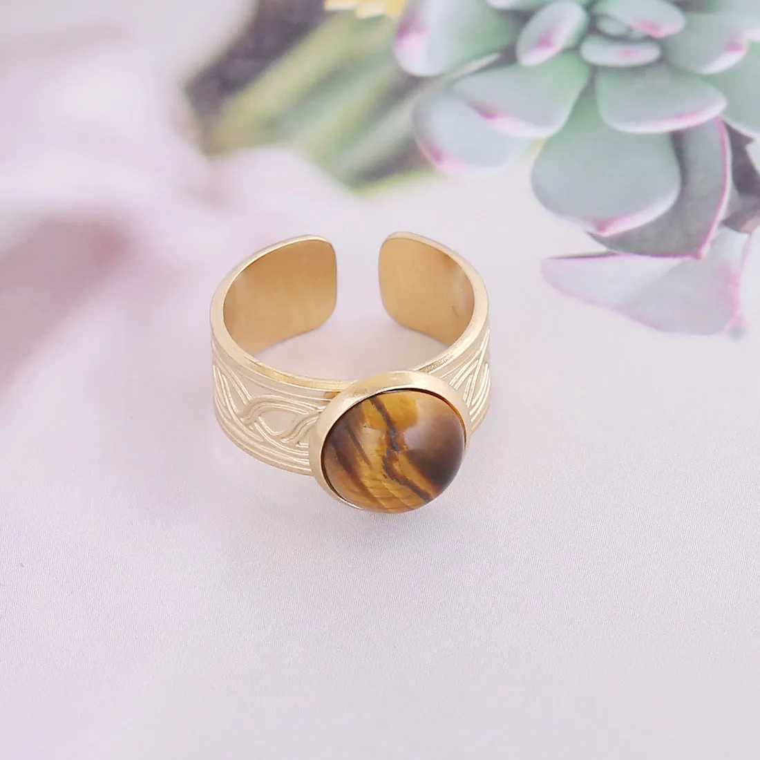 Minimalist Flower Stainless Steel Rings