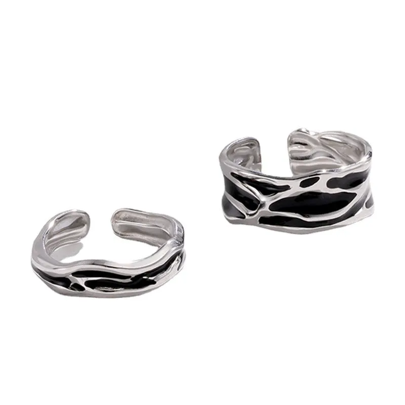 Minimalist Irregular Stainless Steel Electroplating Rings