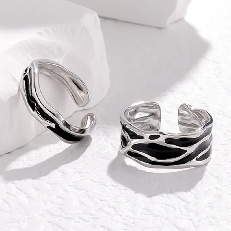 Minimalist Irregular Stainless Steel Electroplating Rings