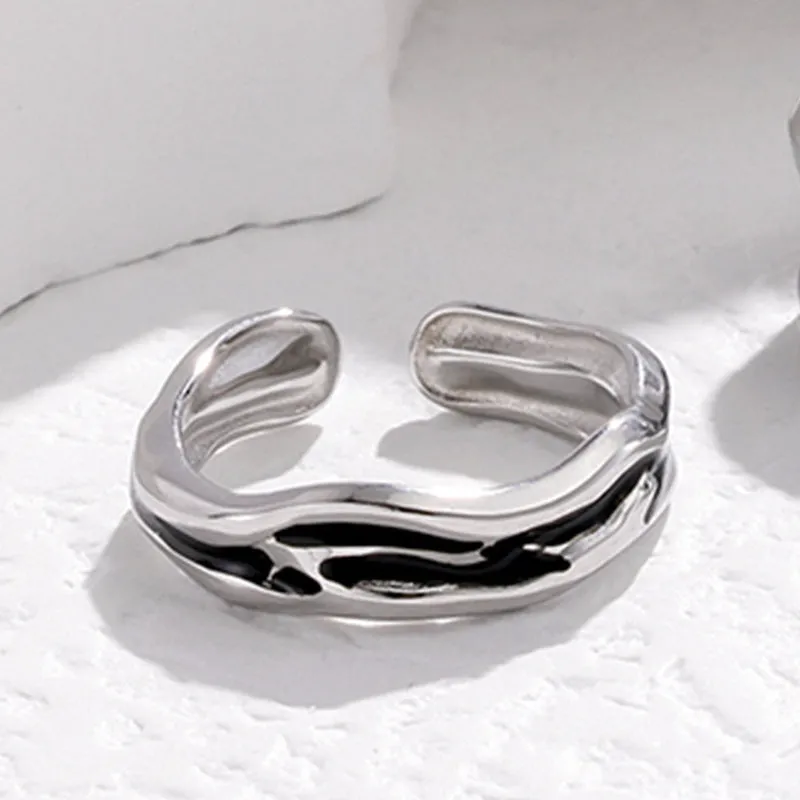 Minimalist Irregular Stainless Steel Electroplating Rings