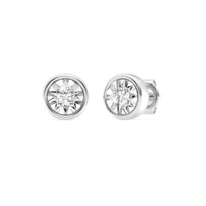 Mirage Stud Earrings with 1.00ct of Laboratory Grown Diamonds in Sterling Silver and Platinum