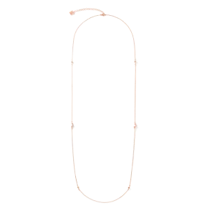 Necklace Dancing GeoCUBE® small chain long stainless steel rose gold