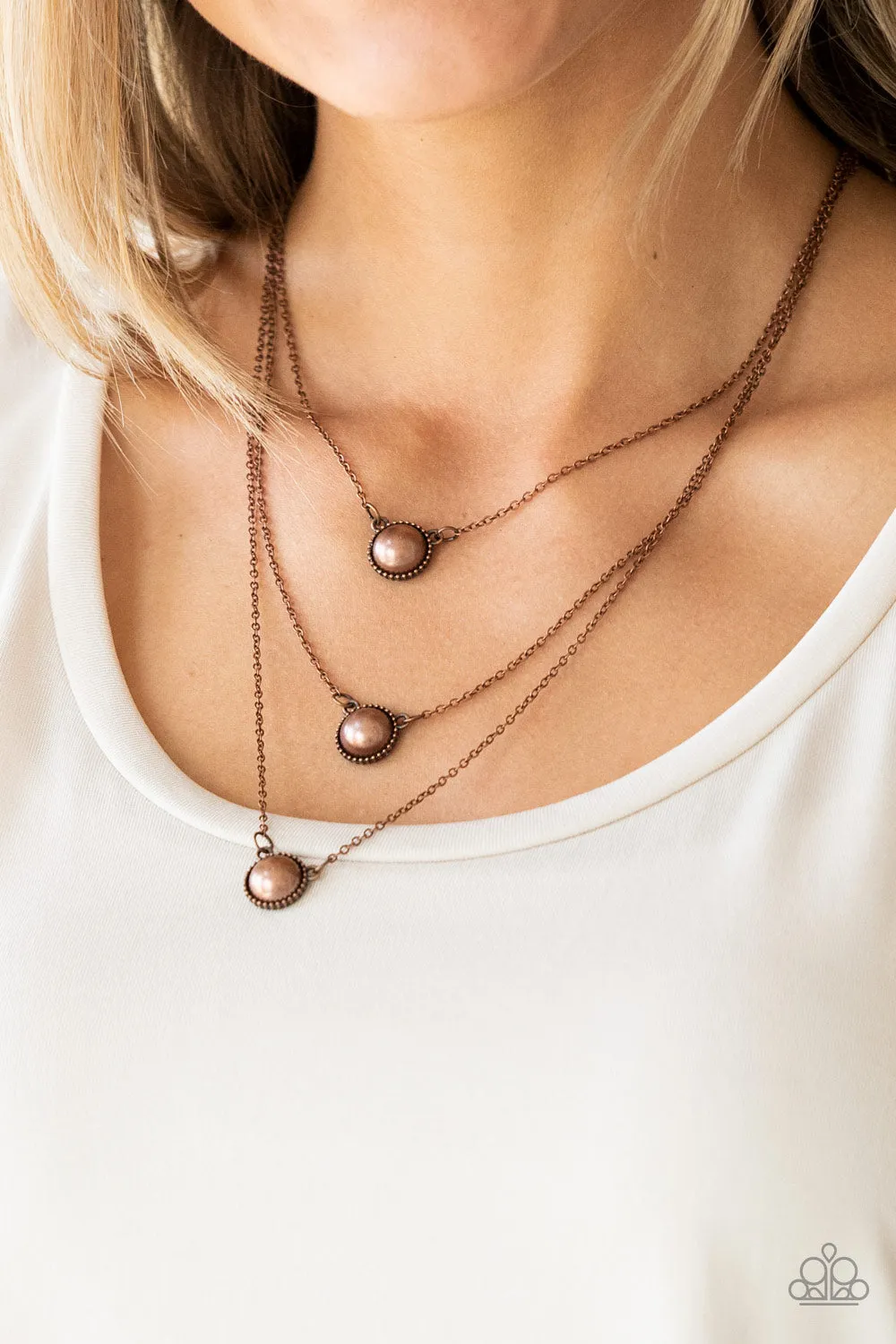 Open Door Jewelry - A Love For Luster - Copper Necklace - Paparazzi Accessories