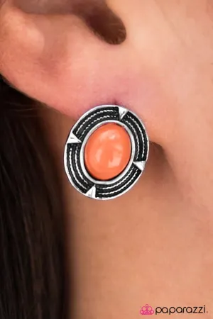 Paparazzi Earring ~ BEAD There, Done That - Orange