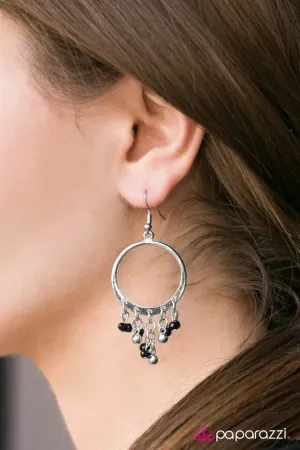 Paparazzi Earring ~ Crystal Chandeliers - Black