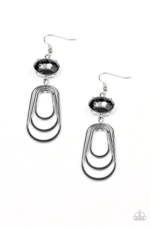 Paparazzi Earring ~ Drop-Dead Glamorous - Silver