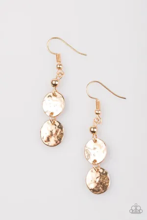 Paparazzi Earring ~ GLEAM Machine - Gold