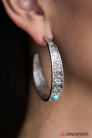 Paparazzi Earring ~ Incan Ruins - Blue