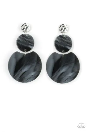 Paparazzi Earring ~ Miami Mariner - Black