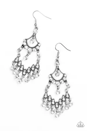 Paparazzi Earring ~ Palace Princess - White